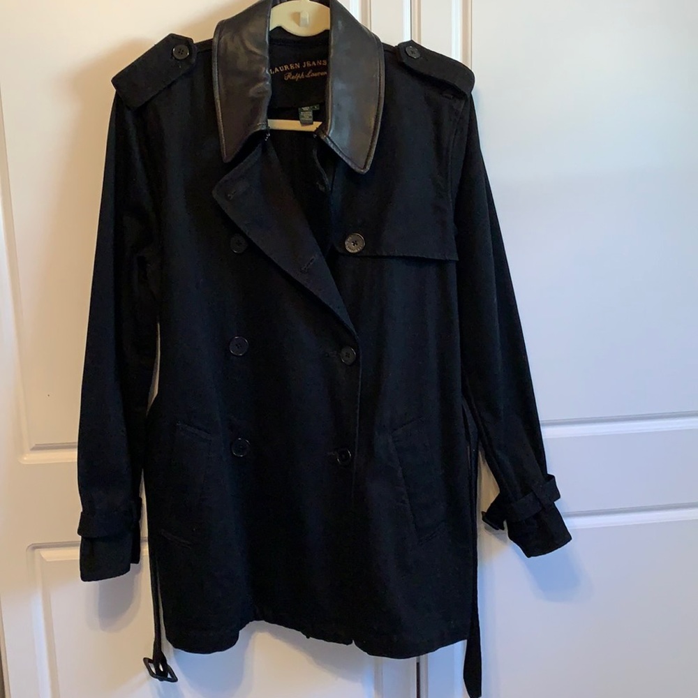 Lauren Jeans Company black trench coat